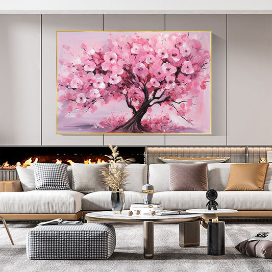 Hand Painted Blossom Flower Oil Painting on Canvas